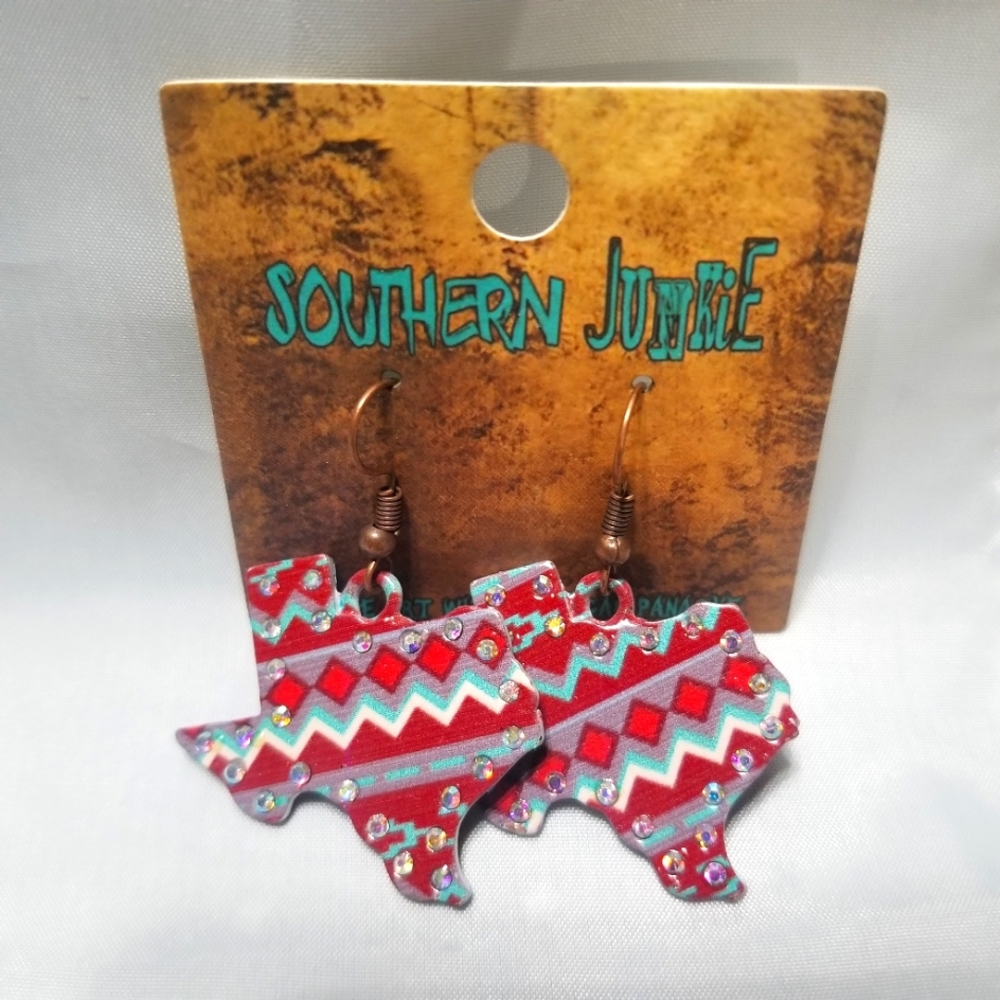 Texas Shaped Earrings             B5